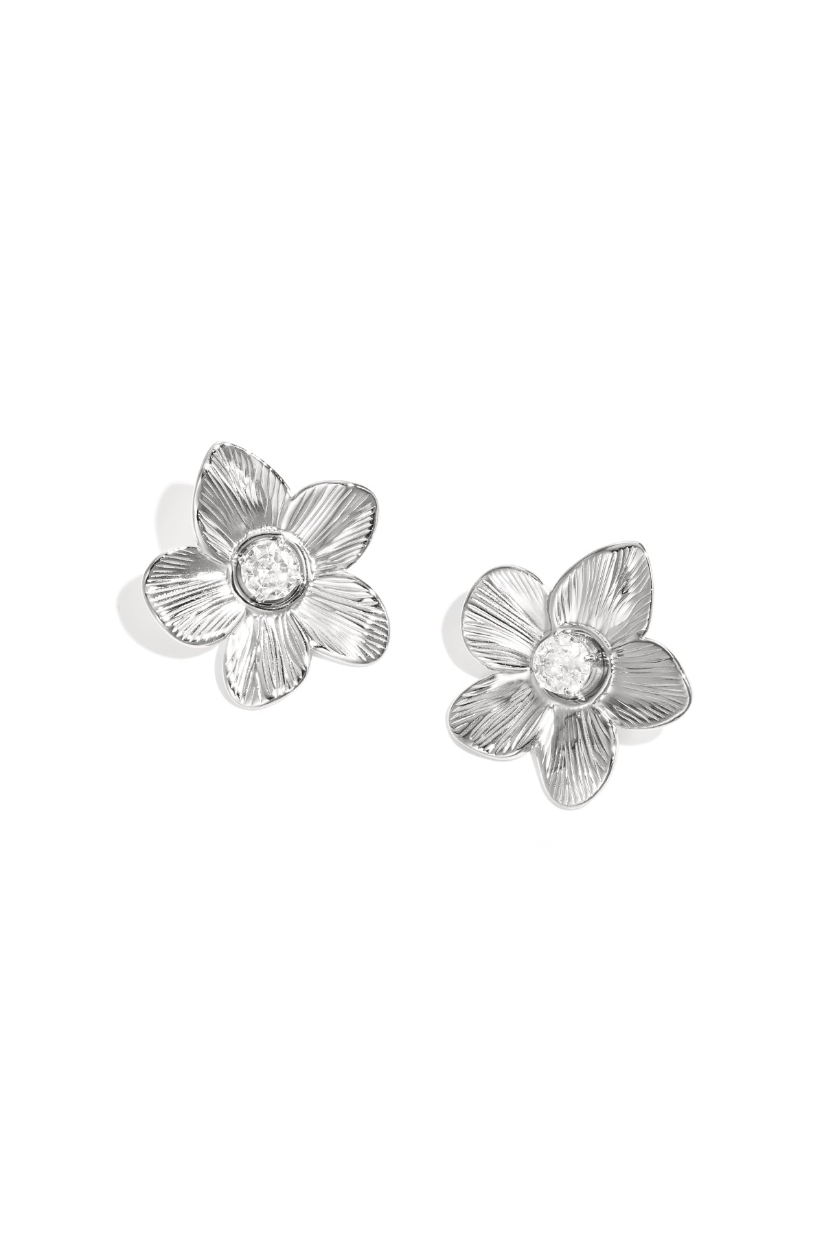 Roestvrijstalen oorknopjes met bloemmotief, casual en eenvoudig voor dagelijks gebruik, dames sieraden