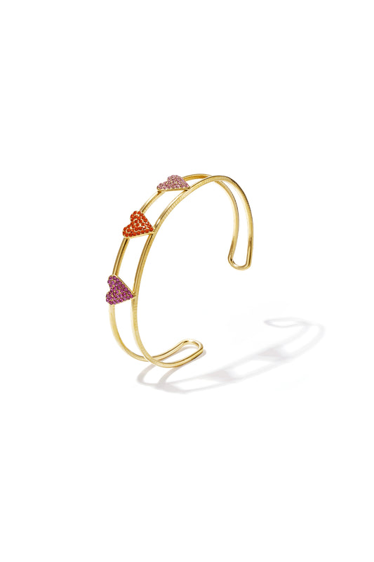 Bangle met strass harten