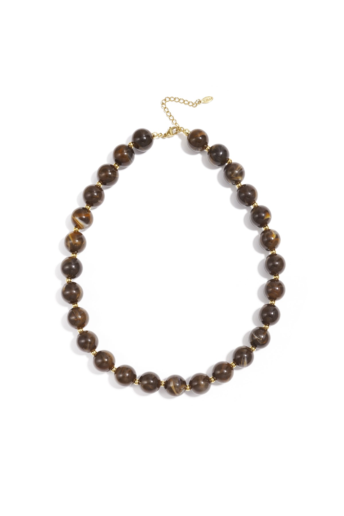Kralenketting met goude kraaltjes tussendoor 13.5mm