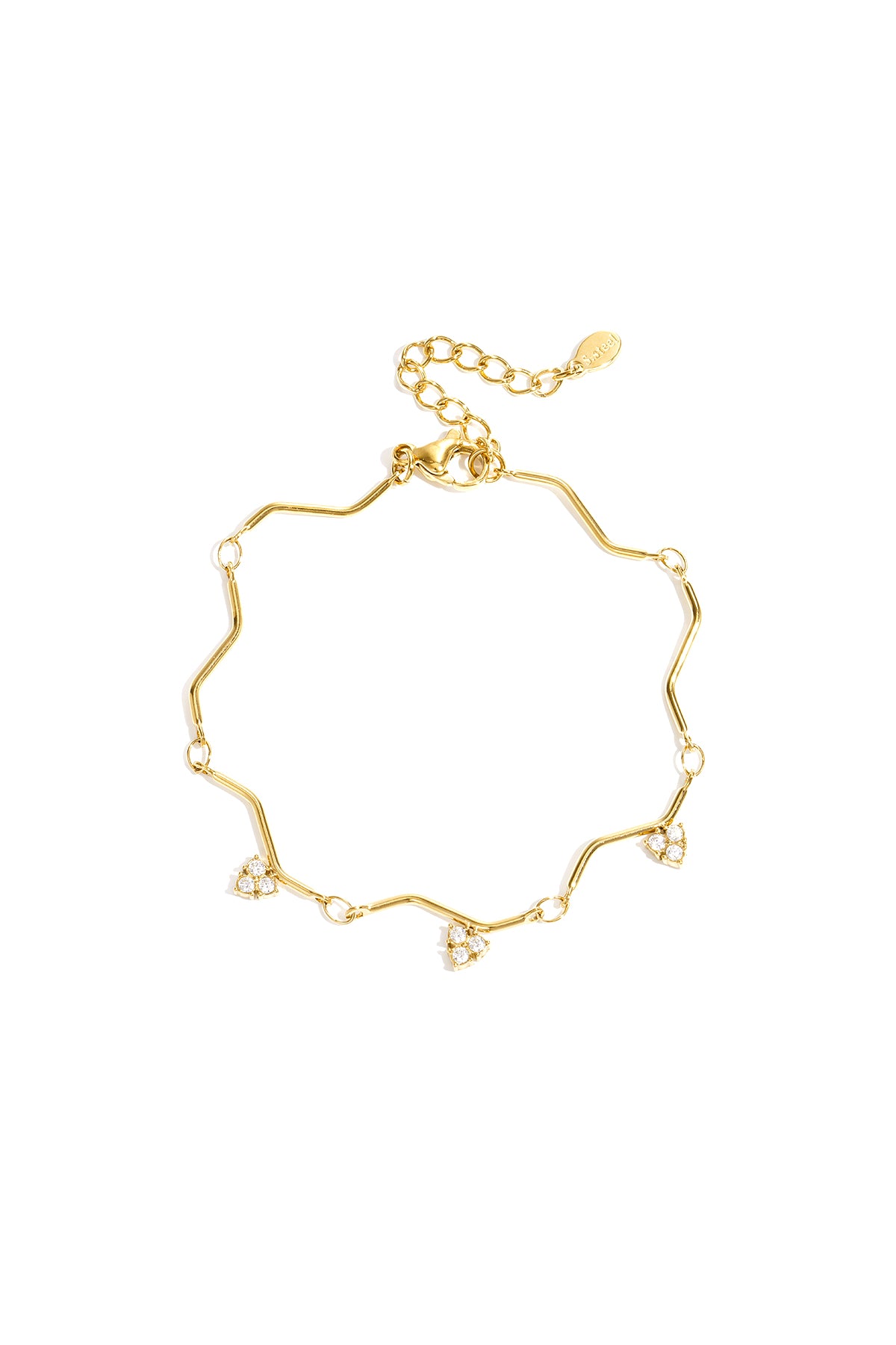 Armband met zigzag patroon en steentjes