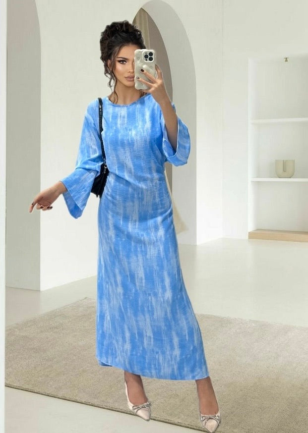 Lange luchtige jurk Dido babyblue